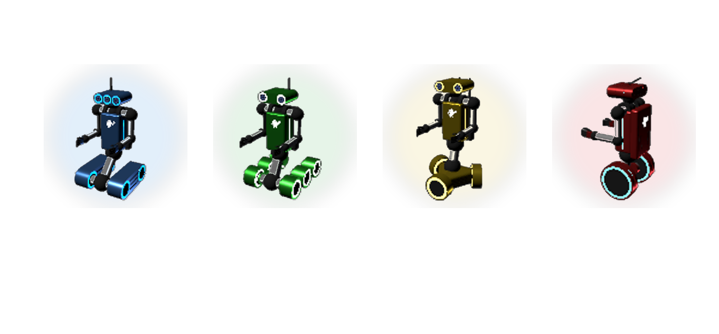 Botnik, Gamma, Yara and Remi — the four VIBE CoBots